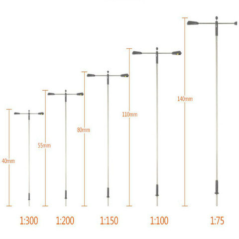 20 шт. 1:75-200 масштабная модель железнодорожный поезд лампа пост уличные фонари светодиодный 3 в Миниатюрные модели здания пейзажи ► Фото 1/6