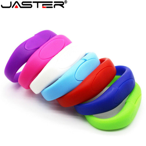 Флешка-браслет JASTER Lucky silicone, 8 ГБ, 16 ГБ, 32 ГБ, 64 ГБ, Usb флеш-накопитель, подарок на день рождения, карта памяти U disk, 9 цветов ► Фото 1/6