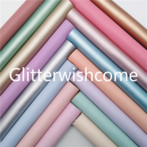 Винил Glitterwishcome размера A4 21 х29 см для бантов, однотонные конфетные цвета, ткань из искусственной кожи, листы для бантов, GM801A ► Фото 1/6