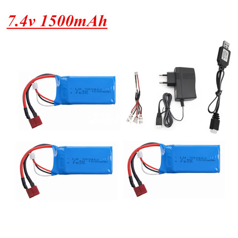 7,4 V 1500mAh 2S литий-полимерная батарея для Q39 Wltoys A959-B A969-B A979-B K929-B RC Desert Truck Car, запасные части ► Фото 1/5