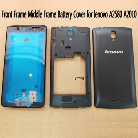 Корпус для Lenovo A2580 A2010 передняя рамка средняя рамка задняя крышка батарейного отсека без кнопок громкости питания ► Фото 1/2