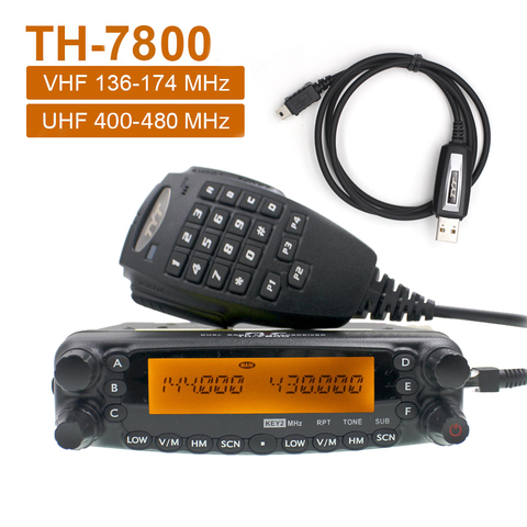 TYT TH-7800 Walkie Talkie 50W Dual Band 136-174 & 400-480MHz, мобильная радиостанция, Любительский радиокоммуникатор, FM-приемопередатчик ► Фото 1/6