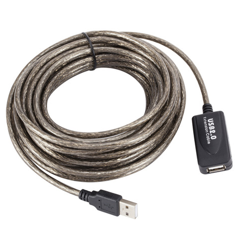 Удлинительный кабель USB 2,0, 20 м/10 м/5 м, удлинитель для активного ретранслятора с разъемом «Папа-мама», usb-адаптер, провод для ПК ► Фото 1/3