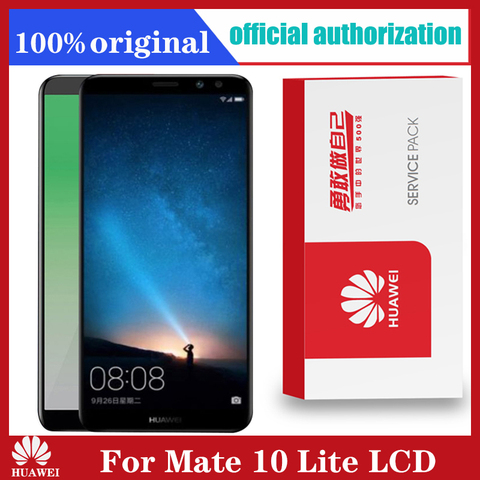 Оригинальный дисплей 5,9 дюйма с рамкой для замены для Huawei Mate 10 Lite, ЖК-дисплей с сенсорным экраном и дигитайзером в сборе Nova 2i RNE-L21 ► Фото 1/6