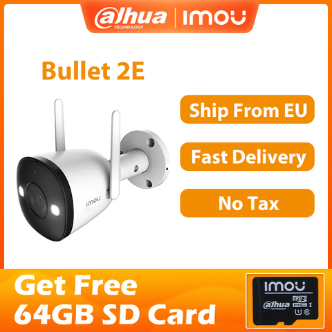 Dahua Imou полноцветная камера ночного видения Bullet 2E 1080P WiFi наружная водонепроницаемая Ip-камера для домашней безопасности с обнаружением человека ► Фото 1/6