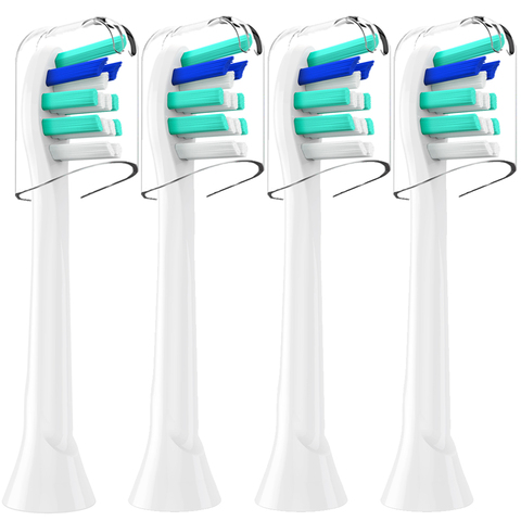 Насадки для зубных щеток Philips Sonicare, 4 шт., защитные крышки, сменные головки для щеток Philips Diamond Clean 2 серии ► Фото 1/6