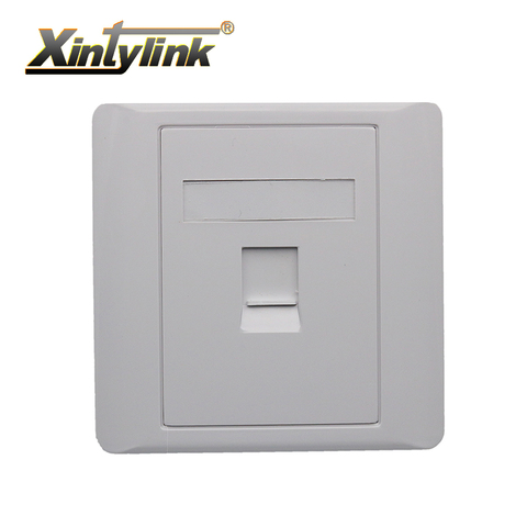 Модульный разъем xintylink rj45, 1-портовый разъем cat5e cat6, белый Keystone pc настенная Лицевая панель, безосколочный компьютер 86 мм ► Фото 1/3