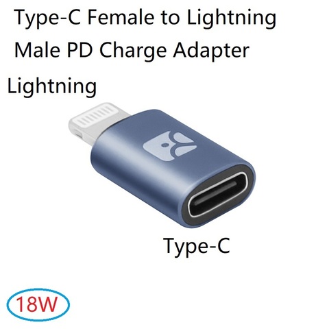 Адаптер USB Type-C «Мама»-«папа», PD 18 Вт, быстрая зарядка и синхронизация данных для преобразования Huawei,Samsung iPhone/iPad/iPod,C94 9V2A ► Фото 1/6