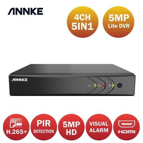 Видеорегистратор ANNKE 5 Мп Lite, 4 канала, HD, 5 в 1, H.265 +, цифровой рекордер с пассивным ИК датчиком движения для IP-камер видеонаблюдения 2 Мп, 3 Мп, 5 М... ► Фото 1/6