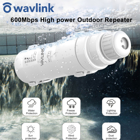 Wavlink AC600 высокомощный уличный Wi-Fi роутер/точка доступа/CPE/WISP Беспроводной Wi-Fi ретранслятор двойной Dand 2,4/5 ГГц 12dBi антенна POE ► Фото 1/6