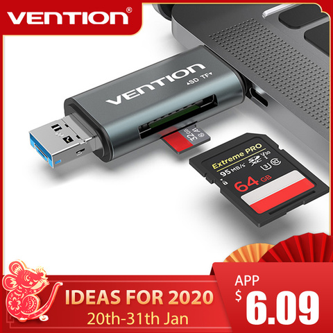 Vention SD Card Reader карта памяти картридер Micro USB 2.0 карт ридер Мини Micro SD памяти TF OTG Картридер для телефон с OTG fuction & PC ► Фото 1/6