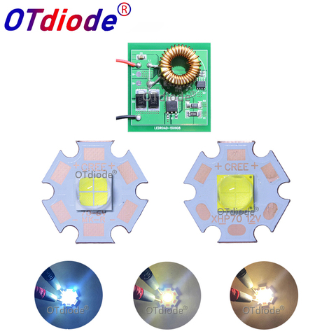 CREE XHP70 XHP70.2 6 в 12 В холодный теплый белый светодиод высокой мощности 20 мм медь + выход 6 В/12 в драйвер для flash светильник для мотоцикла светильни... ► Фото 1/6