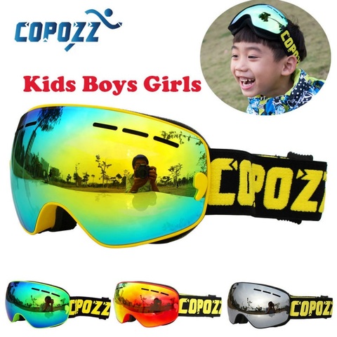 Детские лыжные очки COPOZZ, маленькие противотуманные очки с защитой UV400 для катания на лыжах и сноуборде, для мальчиков и девочек, очки для кат... ► Фото 1/6