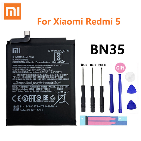 100% Оригинальная батарея Xiao mi BN35 3300 мАч для Xiaomi Redmi 5 Redmi5 Red mi5, высококачественные Сменные Аккумуляторы для телефонов ► Фото 1/5