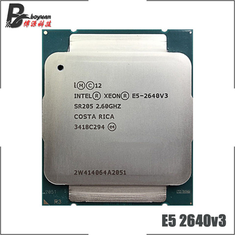 Процессор Intel Xeon, Восьмиядерный процессор E5 2640v3 E5 2640 v3 2,6 ГГц, 16 потоков, 20 м, 90 Вт, LGA 2011-3 ► Фото 1/1