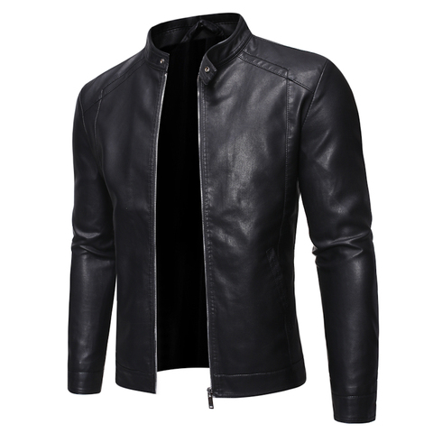 Мужская куртка из искусственной кожи, мотоциклетные мужские куртки 5XL, черная куртка, Мужская верхняя одежда, мужские пальто из искусственн... ► Фото 1/6
