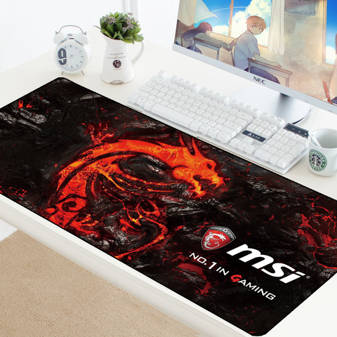 Большой коврик для мыши MSI XXL, резиновый противоскользящий игровой коврик для клавиатуры, ноутбука, компьютера, скоростная мышь, Настольный ... ► Фото 1/6