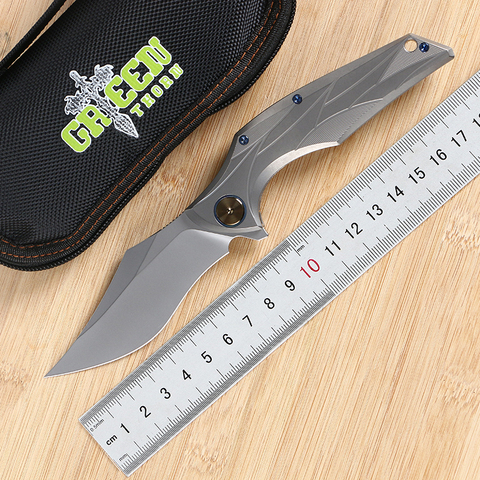 Складной нож Green thorn, оригинальный дизайн, быстрооткрывающийся, лезвие M390, TC4, рукоятка из титанового сплава, походный нож для сумки, инструмент для повседневного использования ► Фото 1/6
