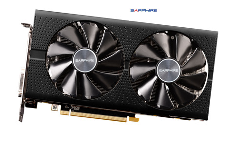 Б/у, SAPPHIRE видеокарта RX 580 2048SP 4 Гб 256Bit GDDR5 видеокарты DisplayPort DVI (2048 Потоковый процессор) ► Фото 1/5