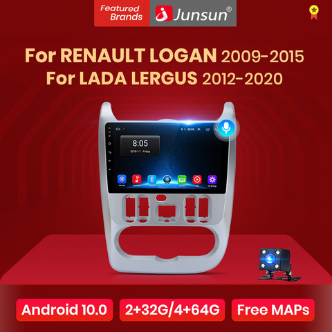 Junsun V1 2G + 32G Android 10,0 автомобильный Радио мультимедийный плеер для рено логан 1 Renault Logan 1 Sandero Lada Lergus largus Dacia 2010-2015 no 2din ► Фото 1/6