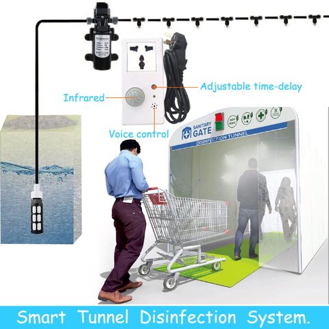 Умная противотуманная машина для дезинфекции туннелей и наружного небулайзера, насос, система запотевания и охлаждения, комплект 6-18 м ► Фото 1/6