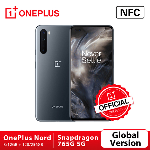 Глобальная версия OnePlus Nord 5G Snapdragon 76 5G смартфон 8 ГБ 128 6,44 ''90 Гц активно-матричные осид, Экран 48MP Quad камеры Warp заряжайте 30T ► Фото 1/6