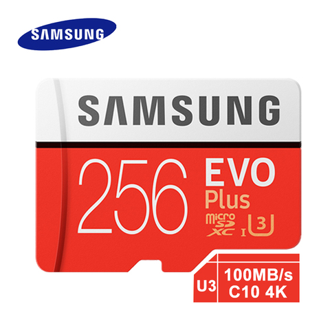 SAMSUNG Micro SD карта 256 Гб карта памяти EVO Plus 256 Гб класс 10 TF карта C10 microsd UHS-I U3 Бесплатная доставка cartao de memoria ► Фото 1/4