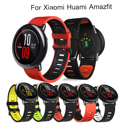 Силиконовый ремешок для часов amazfit acessorios для Xiaomi Huami Amazfit PACE stratos 2 2S, сменный ремешок, Смарт-часы correa ► Фото 1/6