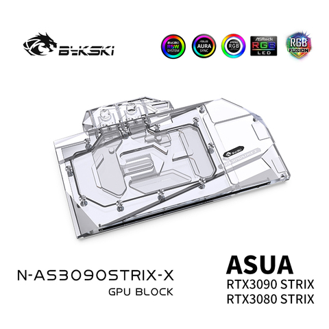 Блок водяного охлаждения Bykski GPU для ASUS RTX3080 3090 STRIX, Система Жидкостного Охлаждения видеокарты, RTX 3080 3090, N-AS3090STRIX-X ► Фото 1/5