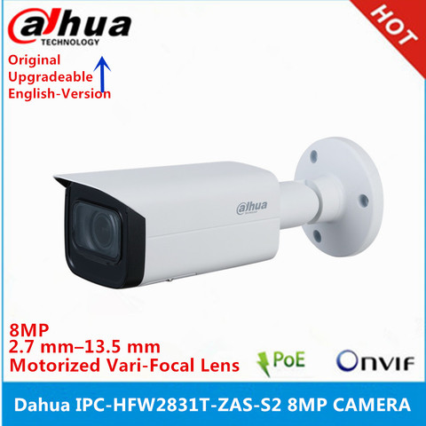 Dahua IPC-HFW2831T-ZAS-S2 8 МП 2,7 мм-13,5 мм моторизованный зум-объектив со встроенным слотом для SD-карты и интерфейсом аудиосигнализации IR 60M poe камера ► Фото 1/2