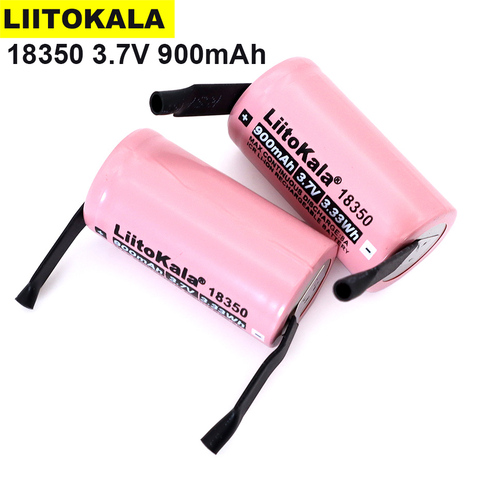 1-40 шт. Liitokala ICR 18350 900 мАч 8A перезаряжаемая литиевая батарея 3.7В цилиндрическая лампа электронная сигарета + никелевый лист DIY ► Фото 1/4