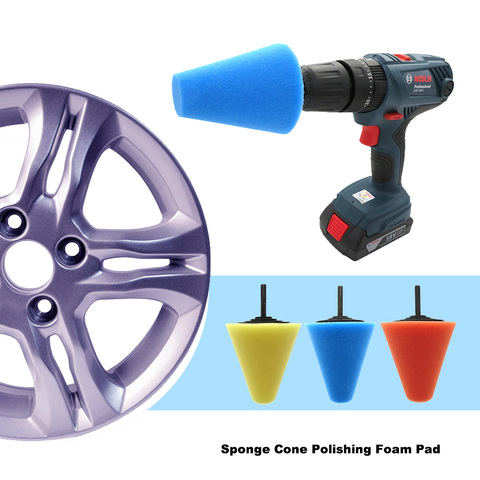 Колесная втулка, Полировочный хвостовик, Полировочная губка, конусная металлическая поролоновая накладка 6 мм, инструмент для уборки автомобиля ► Фото 1/6