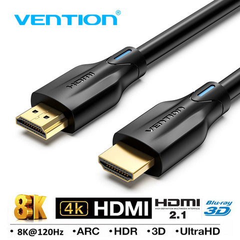 Кабель Vention HDMI 2,1, 4K 120 Гц, 3D высокоскоростной кабель HDMI 48 Гбит/с для PS4, сплиттер, переключатель, расширитель коробки, аудио, видео, кабель 8K HDMI ► Фото 1/6