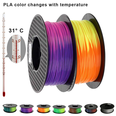 Изменение цвета с температурой нити для 3D-принтера PLA сублимационный пластик хамелеон Материал для 3d-печати 1,75 мм 1 кг/500 г/250 г ► Фото 1/6