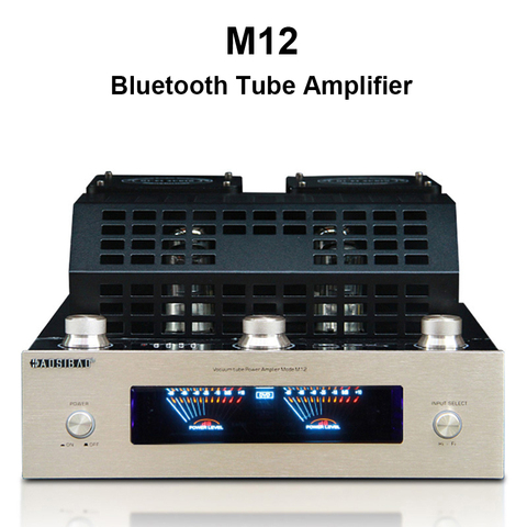 Усилитель M12 Hi-Fi Bluetooth с вакуумной трубкой, стереоусилитель с поддержкой USB, 2 канала, усилитель баса, Hi-Fi 220 В или 110 В ► Фото 1/6