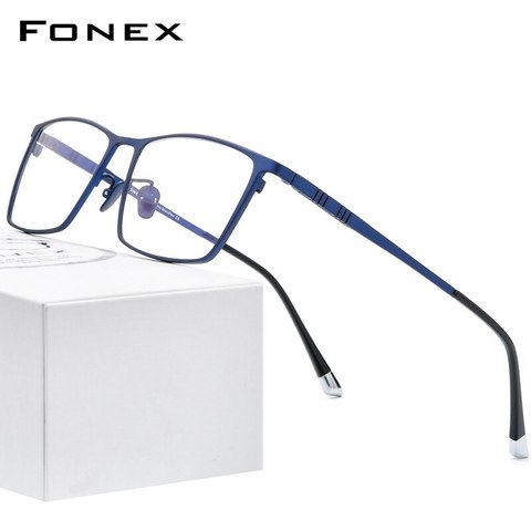 Мужские квадратные очки в титановой оправе FONEX, классические очки по рецепту, F85641, 2022 ► Фото 1/6