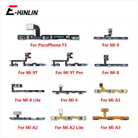 Гибкий кабель с кнопкой включения и выключения громкости для XiaoMi Mi 9T Pro 9 8 A3 A1 A2 Lite Redmi 6 S2 PocoPhone F1 ► Фото 1/6