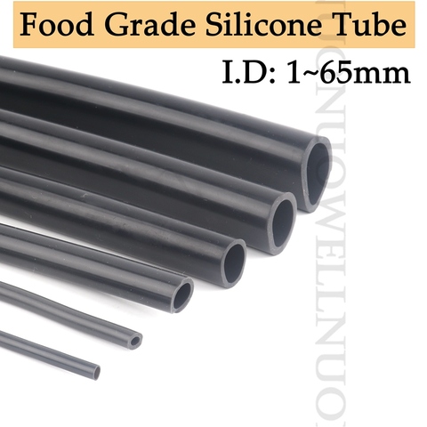 100cm I.D 2~16mm Food Grade Black Silicone Rubber Hose Heat Resistant Flexible Milk Hose Beer Pipe Silica Gel Soft Silicone Tube ► Фото 1/6