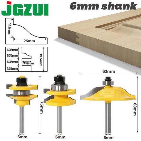 1-3PCS 6mm Shank Rail & Stile Router Bits-Matched Standard Ogee door knife Woodworking cutter Tenon Cutter for Woodworking Tools ► Фото 1/6