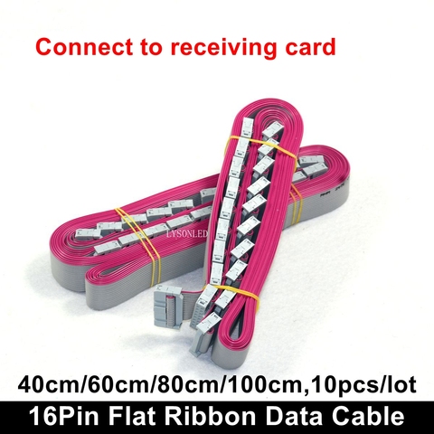 Плоский ленточный кабель для Светодиодный данных для светодиодного дисплея, длина 40 см, 60 см, 80 см, 100 см, 16 контактов, приемная карта, соедине... ► Фото 1/1