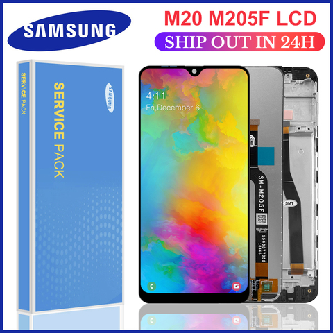 6,3 ''оригинальный M20 ЖК-дисплей для Samsung Galaxy M20 2022 SM-M205 M205F M205G/DS ЖК-дисплей сенсорный экран дигитайзер в сборе Замена ► Фото 1/6