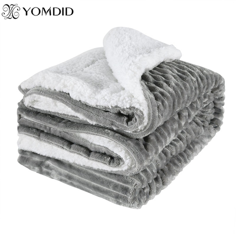 Фланелевое Одеяло YOMDID, Двухслойное толстое одеяло, зимнее фланелевое одеяло, размеры 150x120 см ► Фото 1/6