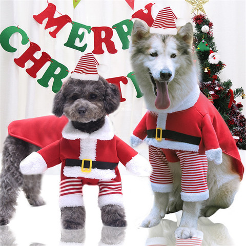 XS-7XL ПЭТ Косплей Санта Клаус одежда с принтом в виде собак для больших собак забавные Xxxs Одежда для собак чихуахуа Pet Рождественская одежда д... ► Фото 1/6