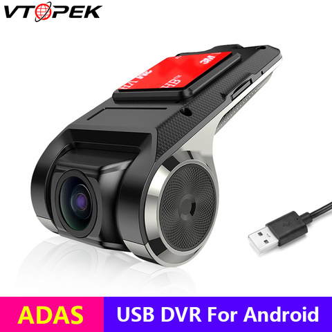 Vtopek Автомобильный видеорегистратор ADAS Usb камера Dvr 1080P HD для автомобиля DVD Android плеер навигация Авто Аудио Голосовая сигнализация LDWS Поддержк... ► Фото 1/6