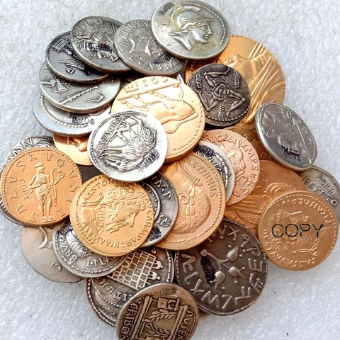 RM(01)-RM(32) 32 шт., римские старинные посеребренные копии монет ► Фото 1/6