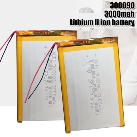 3,7 V 3000mah 306090 литиевая полимерная аккумуляторная батарея для планшета мобильного питания Bluetooth гарнитура MP3 MP4 MP5 GPS PSP MID ► Фото 1/6