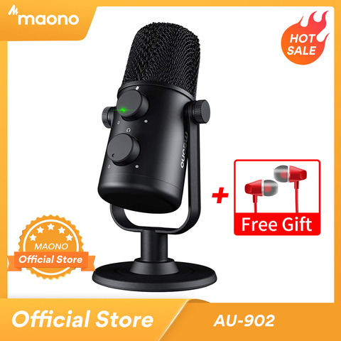 MAONO AU-902 USB конденсаторный микрофон кардиоидный Sreaming mikrofon Podcast Studio Mic металлический записывающий микрофон для YouTube Skype ► Фото 1/6