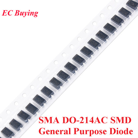 100 шт., SMA DO-214AC SMD выпрямитель общего назначения Diode GS1G M1 M2 M4 M7 GS1M S1G S1M S2M S1A S1B S1J, диоды ► Фото 1/6