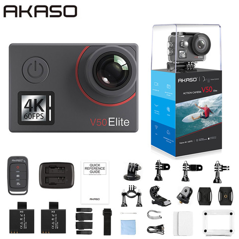 Экшн-камера AKASO V50 Elite, 4K/60fps, 20 МП, Ultra HD, 4K, Wi-Fi, сенсорный экран, голосовое управление, водонепроницаемая камера 40 м ► Фото 1/6