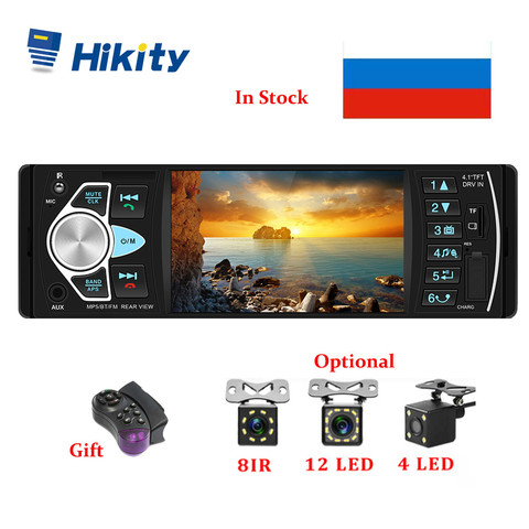 Автомагнитола Hikity 4022D, стерео-система с поддержкой камеры заднего вида, FM-радио, Bluetooth, Типоразмер 1DIN ► Фото 1/6